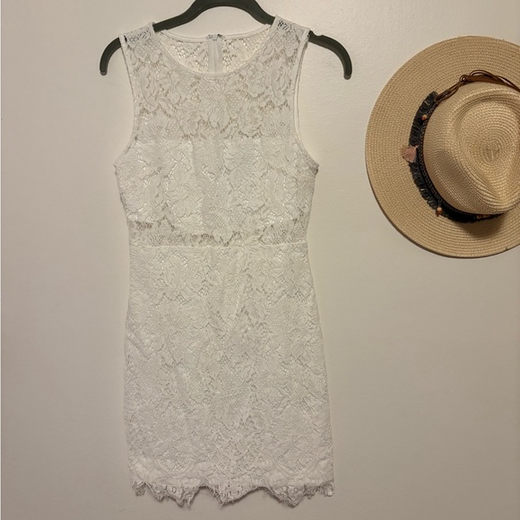 Lulus Dresses & Skirts - Lulu's Ivory Lace Sleeveless Mini Dress